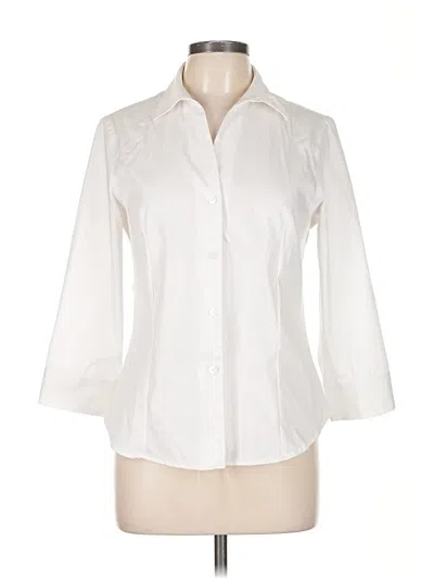 Pre-owned Jones New York 3/4 Sleeve Button Down Shirt In White
