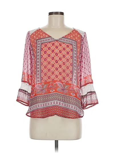 Pre-owned Fig And Flower 3/4 Sleeve Blouse In Red