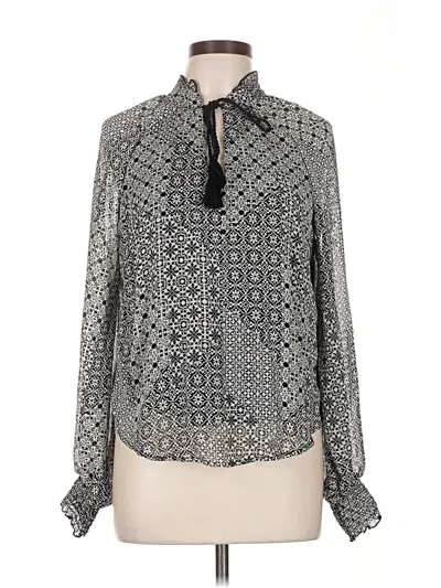 Pre-owned Aqua Long Sleeve Blouse In Gray