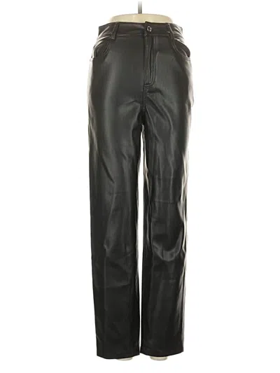 Pre-owned Zara Faux Leather Pants In Black