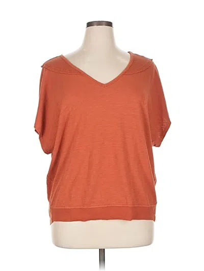 Pre-owned Xcvi Short Sleeve Top Orange V Neck Tops