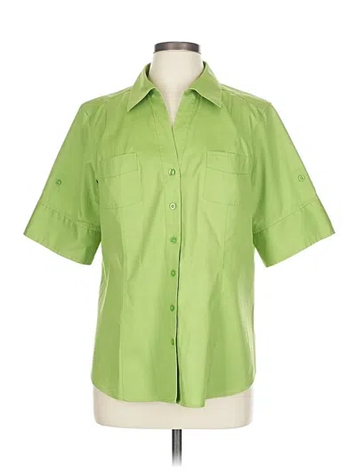 Pre-owned Chico's Short Sleeve Blouse In Green