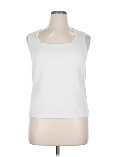 Pre-owned Ellen Tracy Silk Cardigan Sweater In White