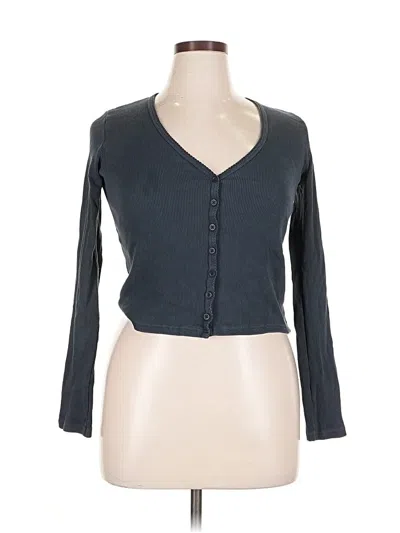 Pre-owned Brandy Melville Long Sleeve Top Blue Sweetheart Neckline Tops