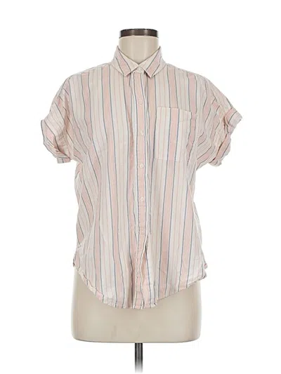 Pre-owned Lucky Brand Short Sleeve Button Down Shirt In White