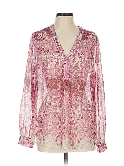 Pre-owned Rose + Olive Long Sleeve Blouse In Pink