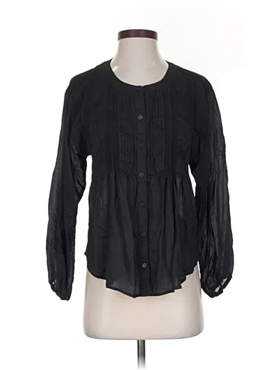 Pre-owned Lucky Brand Long Sleeve Blouse In Black