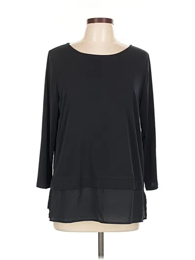 Pre-owned Ivanka Trump 3/4 Sleeve Top Black Boatneck Tops