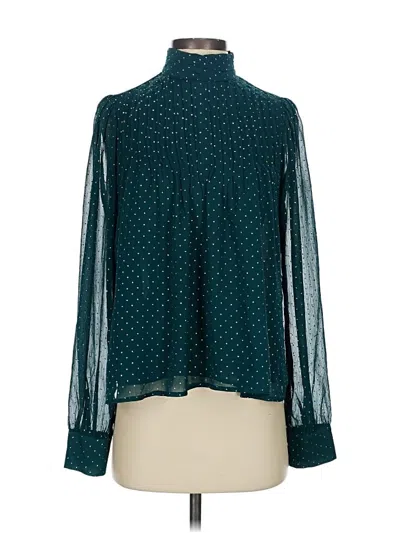 Pre-owned Aqua Long Sleeve Blouse In Blue