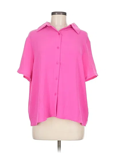Pre-owned Rachel Zoe Tjx Short Sleeve Blouse In Pink