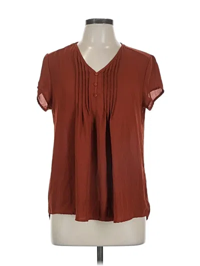 Pre-owned Fun2fun Short Sleeve Blouse In Brown