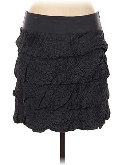 Pre-owned Ann Taylor Silk Skirt In Black