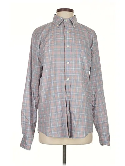Pre-owned Faherty Long Sleeve Button Down Shirt In Gray
