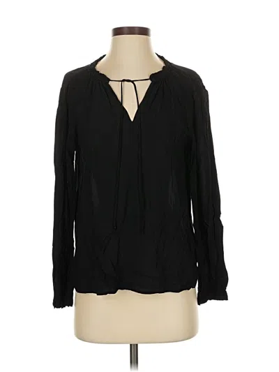 Pre-owned Velvet By Graham & Spencer Long Sleeve Blouse In Black