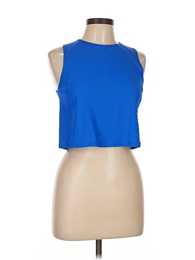 Pre-owned Lululemon Athletica Tank Top Blue Halter Neckline Tops