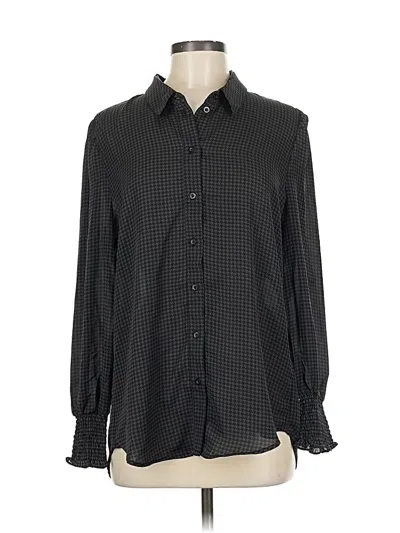 Pre-owned Ellen Tracy Long Sleeve Blouse In Black