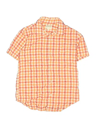 Pre-owned Crewcuts Kids' Short Sleeve Button Down Shirt In Orange