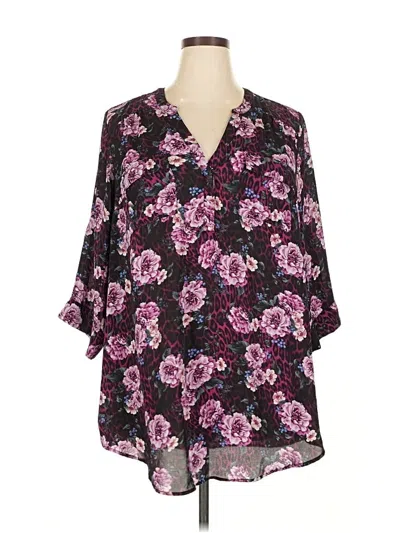Pre-owned Torrid 3/4 Sleeve Blouse In Purple