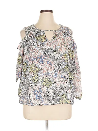 Pre-owned Fever 3/4 Sleeve Blouse In Gray