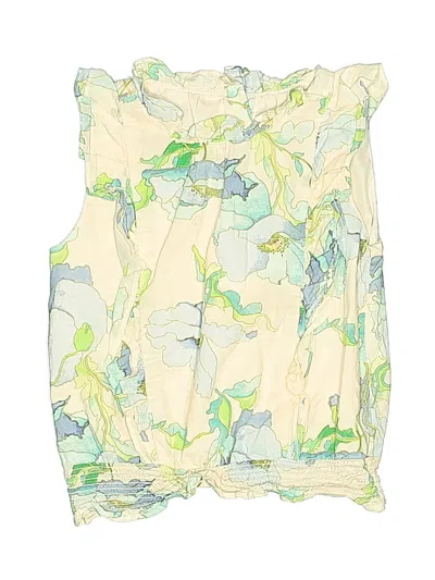 Pre-owned Janie And Jack Kids' Sleeveless Blouse In Green