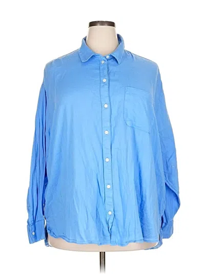 Pre-owned Old Navy Long Sleeve Button Down Shirt In Blue