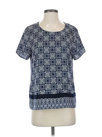 Pre-owned J.crew Factory Store Short Sleeve Top Blue Square Neckline Tops