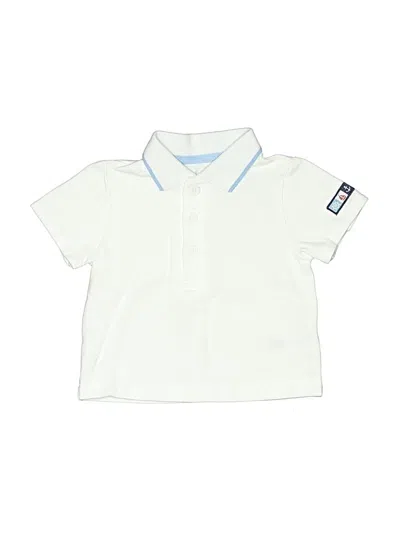 Pre-owned Little Me Kids' Short Sleeve Polo Shirt In White