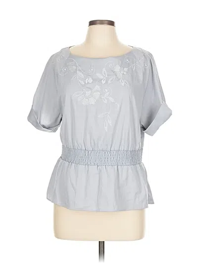 Pre-owned Banana Republic Factory Store Short Sleeve Blouse In Gray