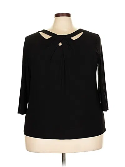 Pre-owned Kasper 3/4 Sleeve Blouse In Black
