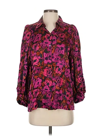 Pre-owned Esqualo 3/4 Sleeve Blouse In Purple