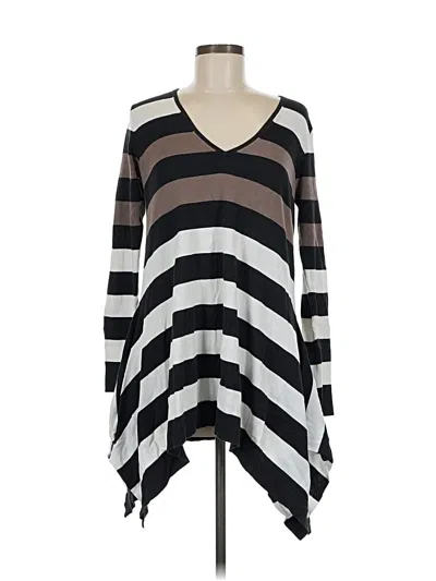 Pre-owned Tommy Bahama Long Sleeve Top Black V Neck Tops