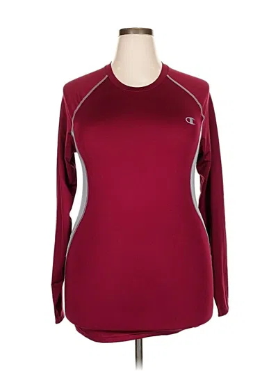 Pre-owned Champion Long Sleeve T-shirt In Burgundy