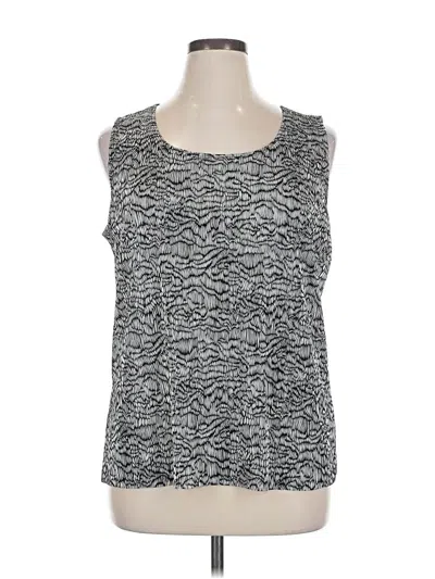 Pre-owned Easywear By Chico's Sleeveless Top Gray Scoop Neck Tops