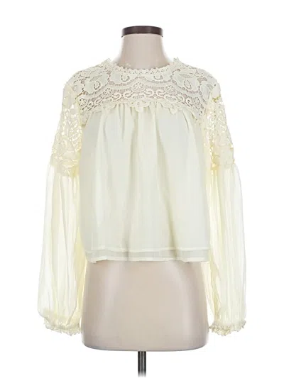 Pre-owned Strut & Bolt Long Sleeve Blouse In White