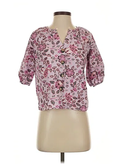 Pre-owned Ann Taylor 3/4 Sleeve Blouse In Pink