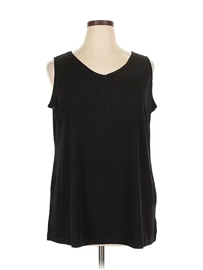 Pre-owned Susan Graver Sleeveless Top Black Scoop Neck Tops