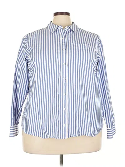 Pre-owned On 34th Long Sleeve Button Down Shirt In Blue