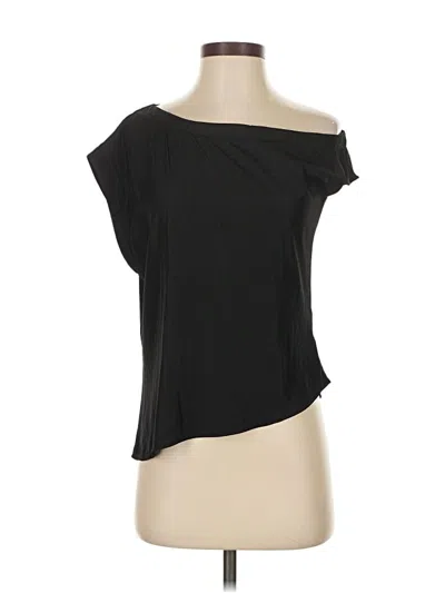 Pre-owned Lola And Sophie Short Sleeve Top Black One Shoulder Neckline Tops