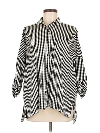 Pre-owned Trafaluc By Zara 3/4 Sleeve Button Down Shirt In Black