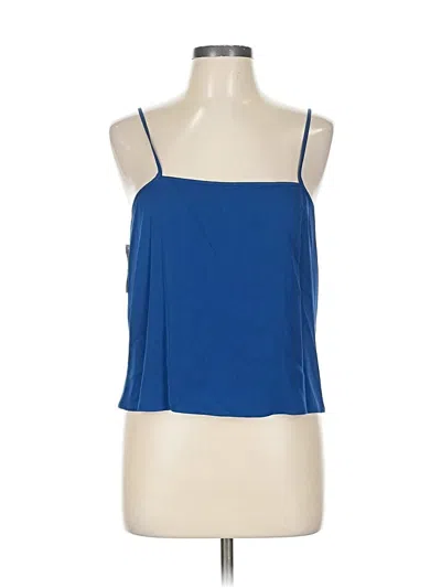 Pre-owned Diane Von Furstenberg Sleeveless Silk Top Blue Halter Neckline Tops