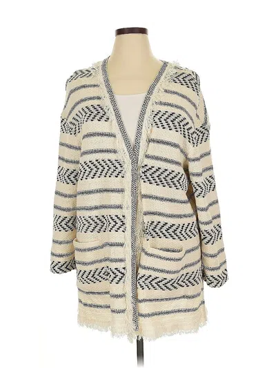 Pre-owned St John Cardigan Sweater In White