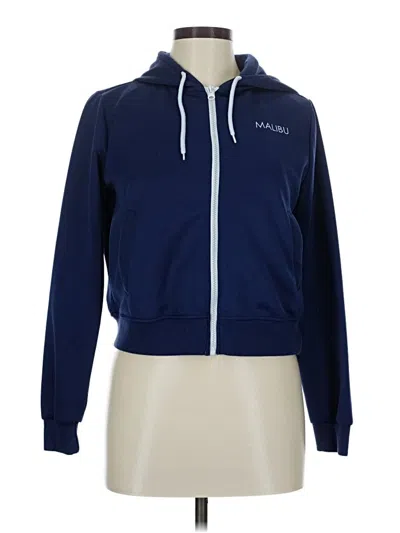 Pre-owned Forever 21 Zip Up Hoodie In Blue