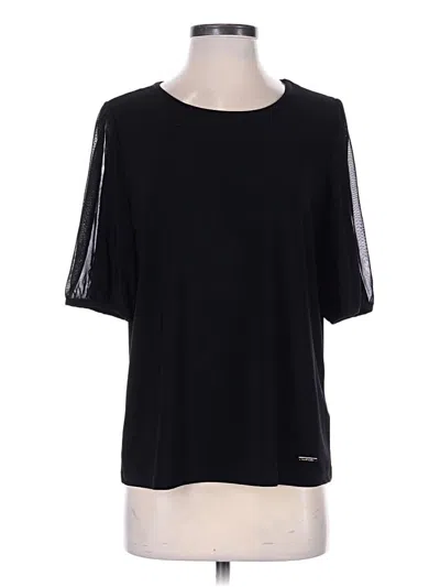 Pre-owned Anne Klein 3/4 Sleeve T-shirt In Black