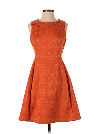 Pre-owned Eva Mendes By New York & Company Cocktail Dress In Orange