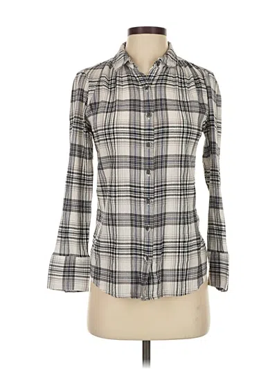 Pre-owned Caslon Long Sleeve Button Down Shirt In Gray