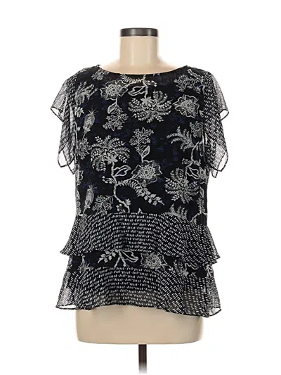 Pre-owned Cabi Short Sleeve Blouse In Black