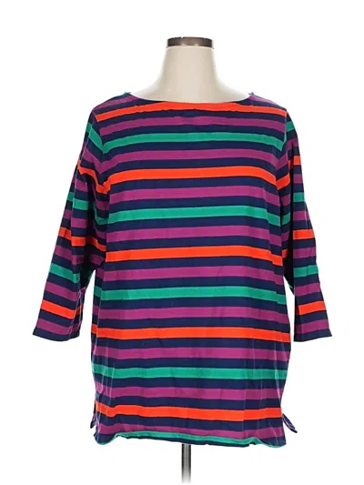 Pre-owned Lands' End 3/4 Sleeve T-shirt In Purple