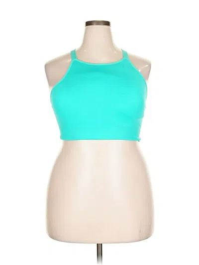 Pre-owned New Balance Tank Top Teal Halter Neckline Tops In Blue