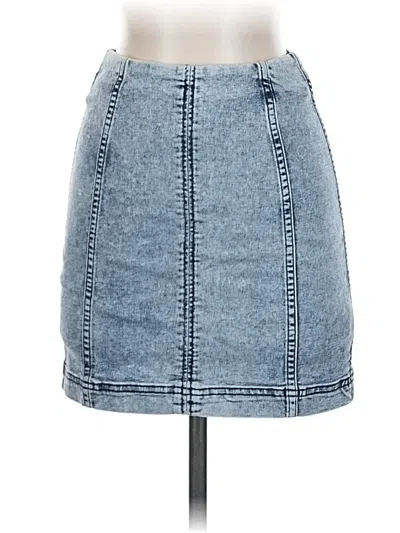 Pre-owned Free People Denim Skirt In Blue