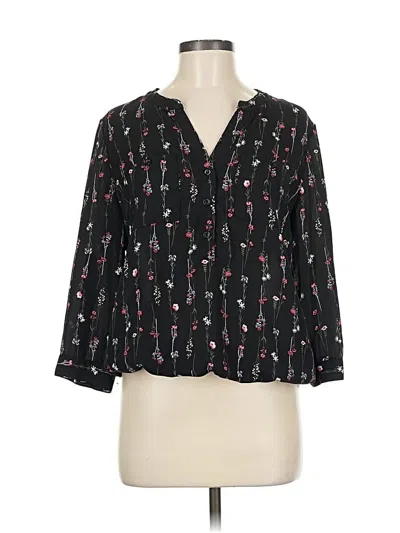 Pre-owned Soho Jeans New York & Company 3/4 Sleeve Blouse In Black